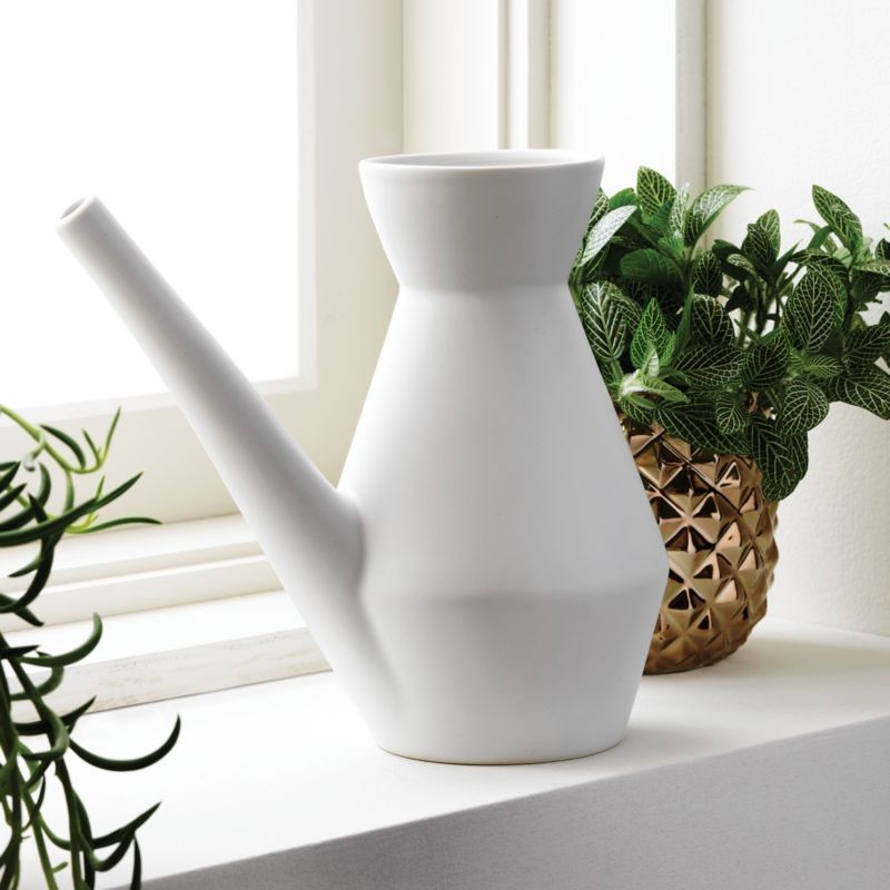 Saic White Watering Can + Reviews | CB2 | CB2