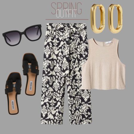 Love everything at Mango right now. Got the pants and shirt in Medium (usually between S and M but wanted a looser fit). Also the pants are supposed to be ankle pants but for me being 5’2’’ they are regular pants and I love it!

#sandals #blacksandals #pants #springoutfit #summeroutfit #hoops #goldhoops #sunglasses #quay #mango #eurotrip #comfyandcute #nordstrom #stevemadden

#LTKeurope #LTKunder100 #LTKSeasonal