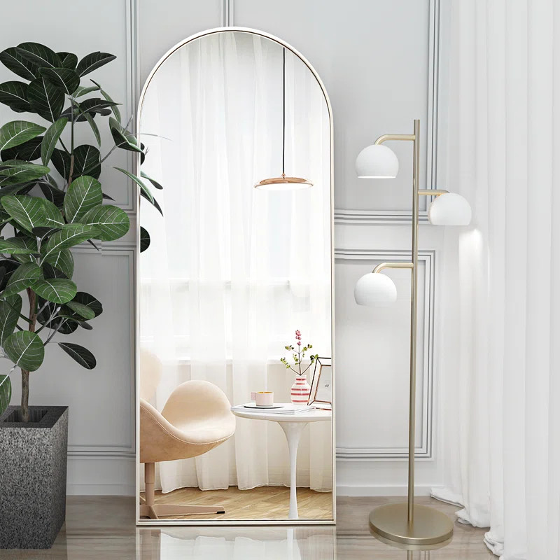 Arched Metal Oversized Full Length Mirrors Wall Mirrors with Stand | Wayfair North America