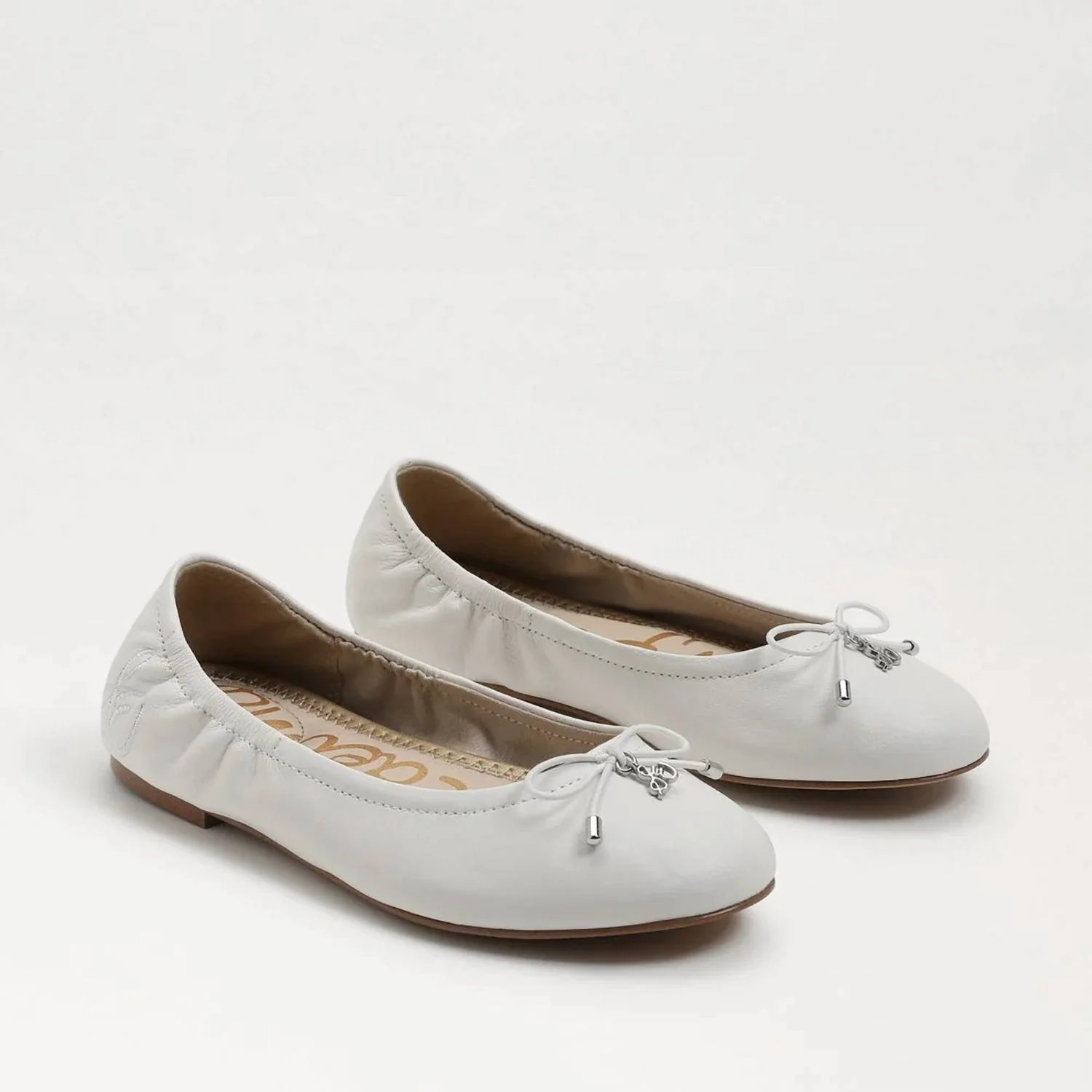 Girl's Felicia Flat In White | Shop Simon