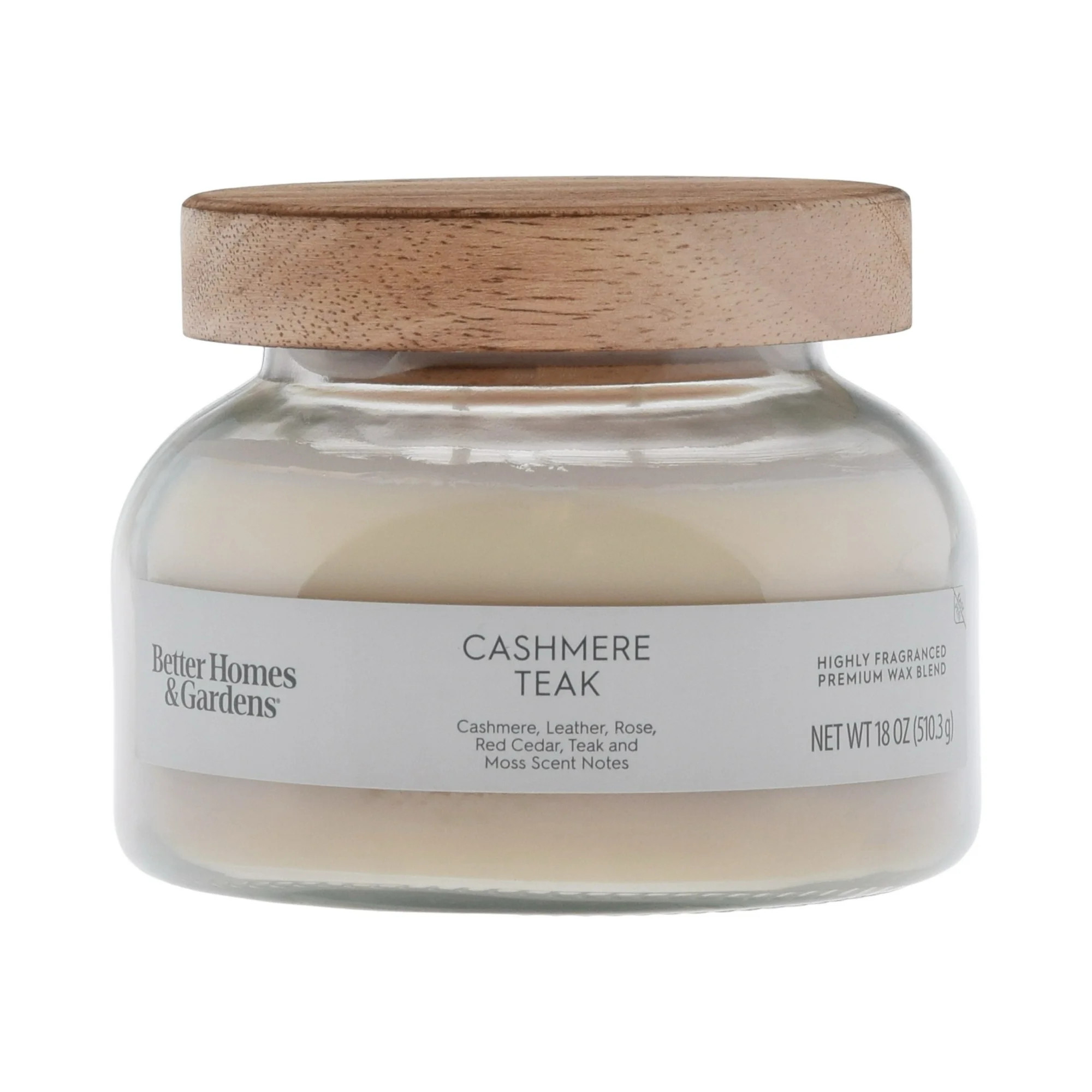 Better Homes & Gardens Cashmere Teak Scented 2-Wick 18oz (510.3 g) Ombre Jar Candle | Walmart (US)