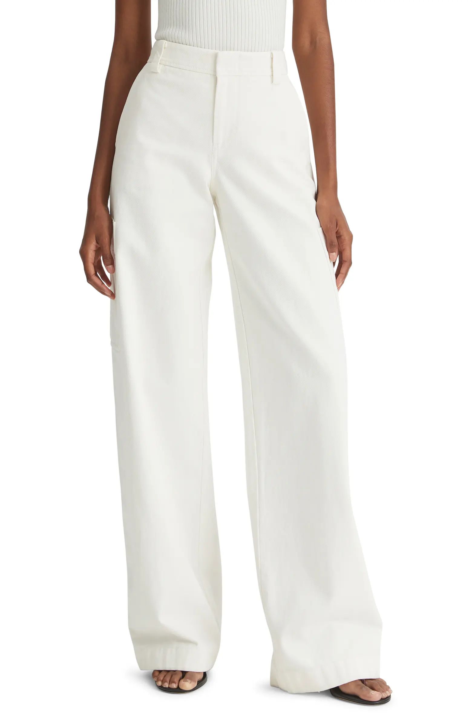 Utility High Waist Wide Leg Recycled Wool Blend Pants | Nordstrom