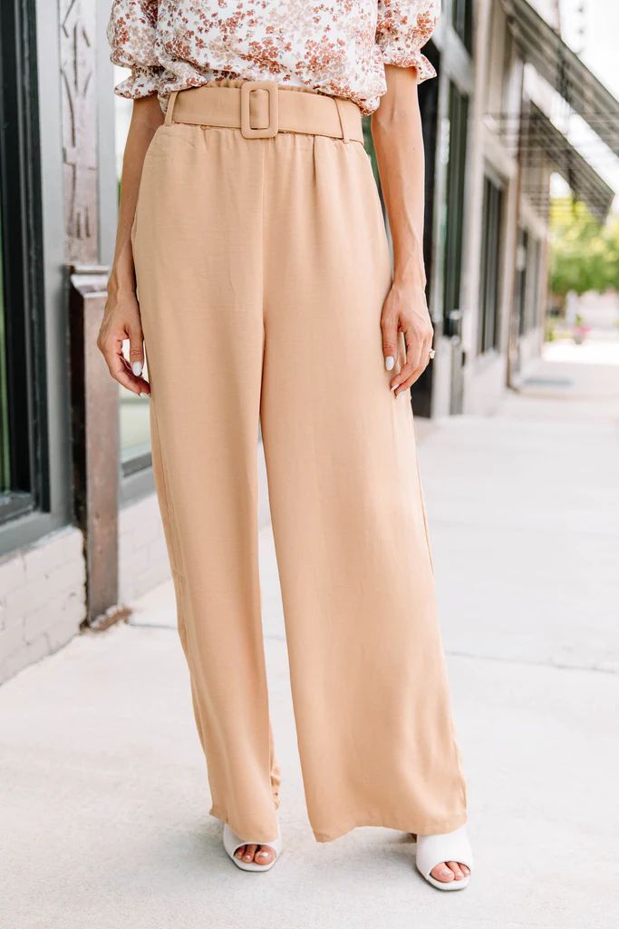 Looking Up Camel Brown Wide Leg Pants | The Mint Julep Boutique