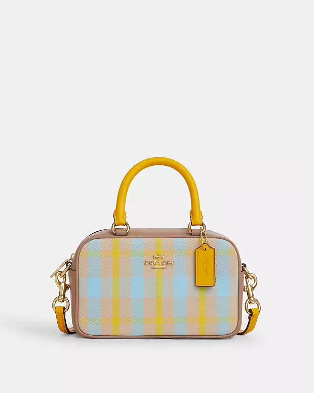 Satchel Crossbody Bag With Plaid Print | Coach Outlet US