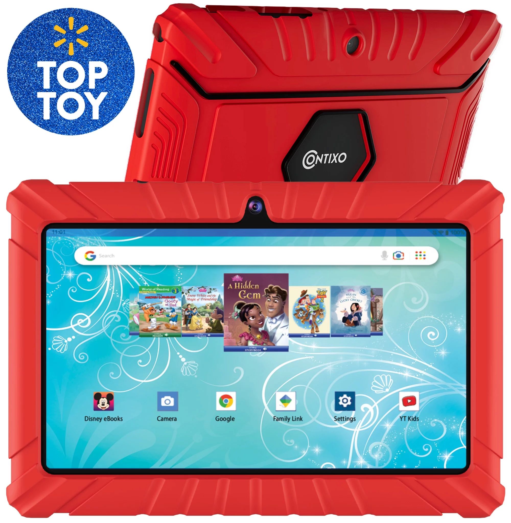 Contixo 7" Kids Tablet 32GB, 50+ Disney Storybooks, Kid-Proof Case (2023 Model) - Red - Walmart.c... | Walmart (US)