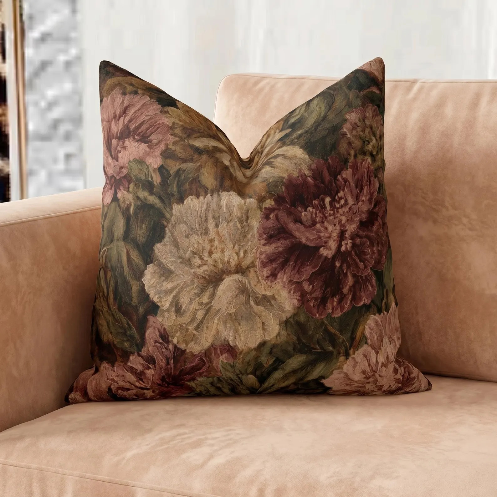 Vintage Botanical French Baroque Throw Pillow | Etsy (Global)