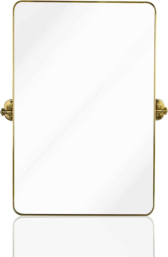 20"\u00d730" Gold Pivot Bathroom Mirror for Wall Tilt Vanity Mirror Modern Rectangle Stainless St... | Amazon (US)