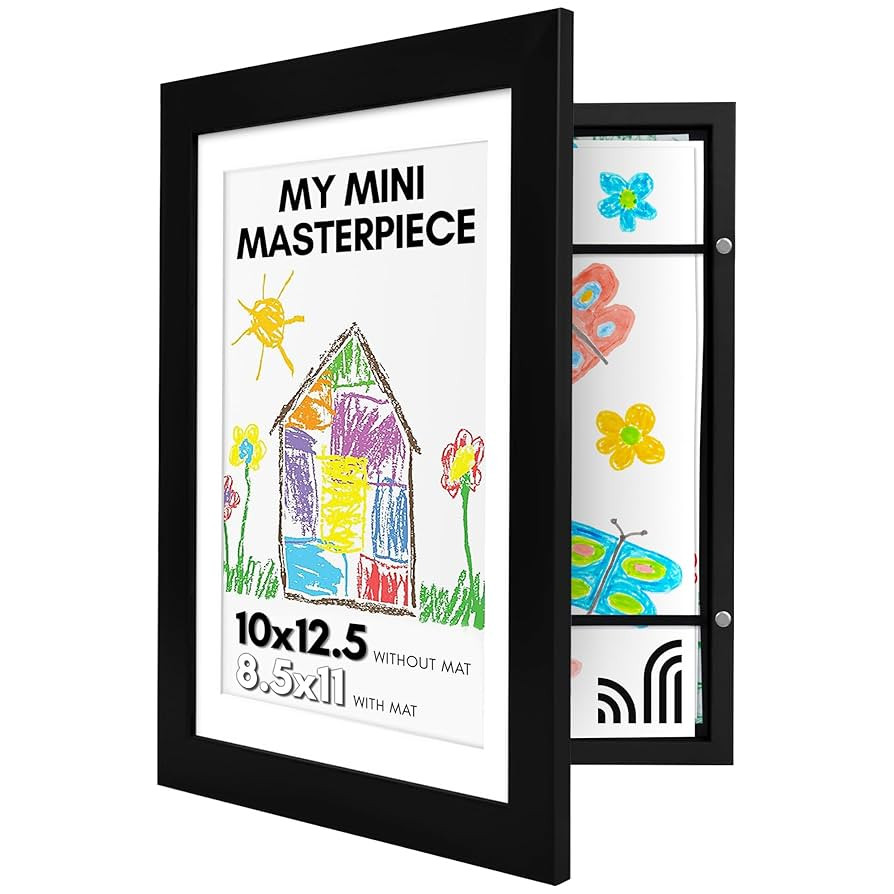 Americanflat 10x12.5 Kids Art Frame - Front Loading Picture Frame - Use as 8.5x11 Frame with Mat ... | Amazon (US)