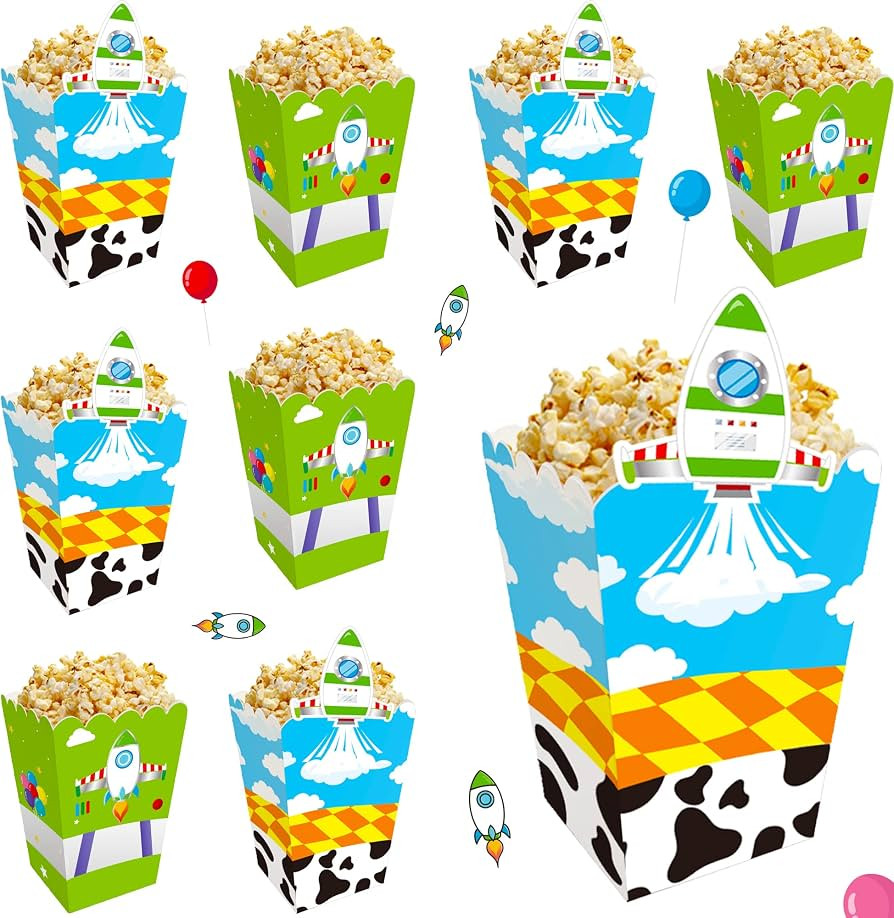 Cartoon Story Popcorn Boxes 24pcs Inspired Themed Birthday Party Popcorn Gift Boxes for Cartoon S... | Amazon (US)