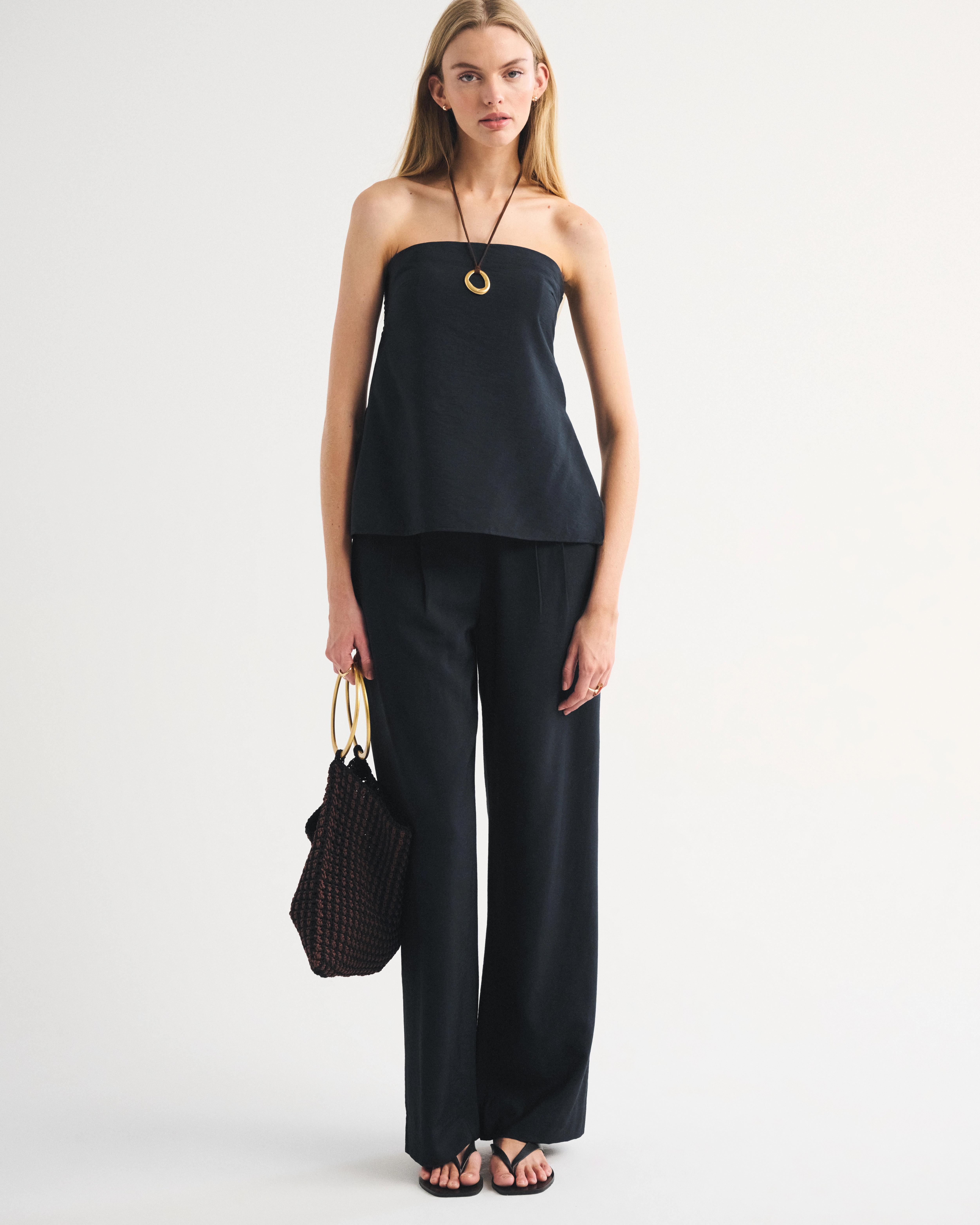 A&F Sloane Crepe Tailored Wide Leg Pant | Abercrombie & Fitch (US)