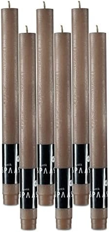 SPAAS Rustic Taupe Dinner Candles - 10" Tall Rustic Taupe Candles, Set of 6 Dripless Candles - Un... | Amazon (US)