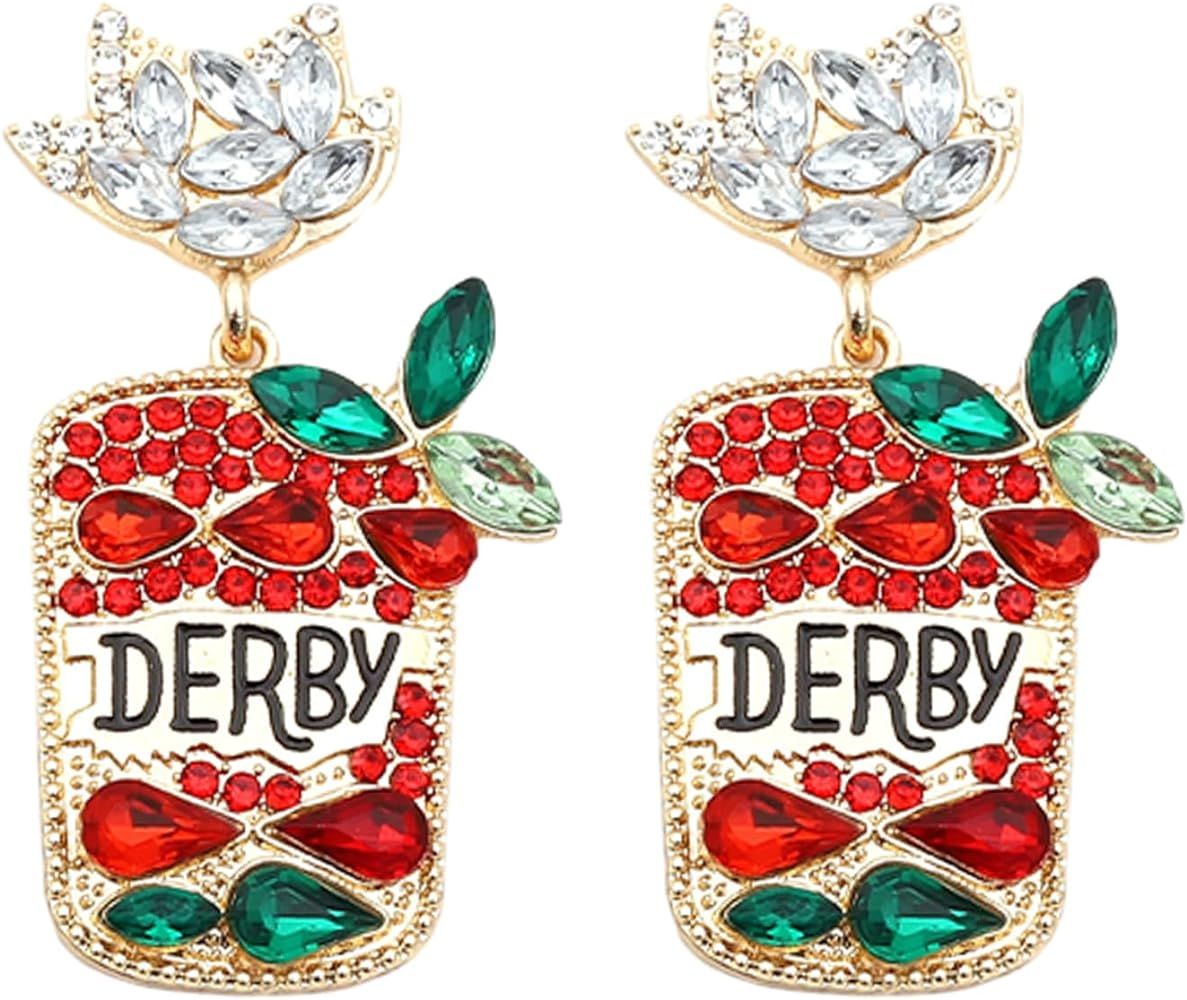 Horse Racing Earrings Rhinestone Earrings for Kentucky Outfits for Women Kentucky Derby Earrings ... | Amazon (US)