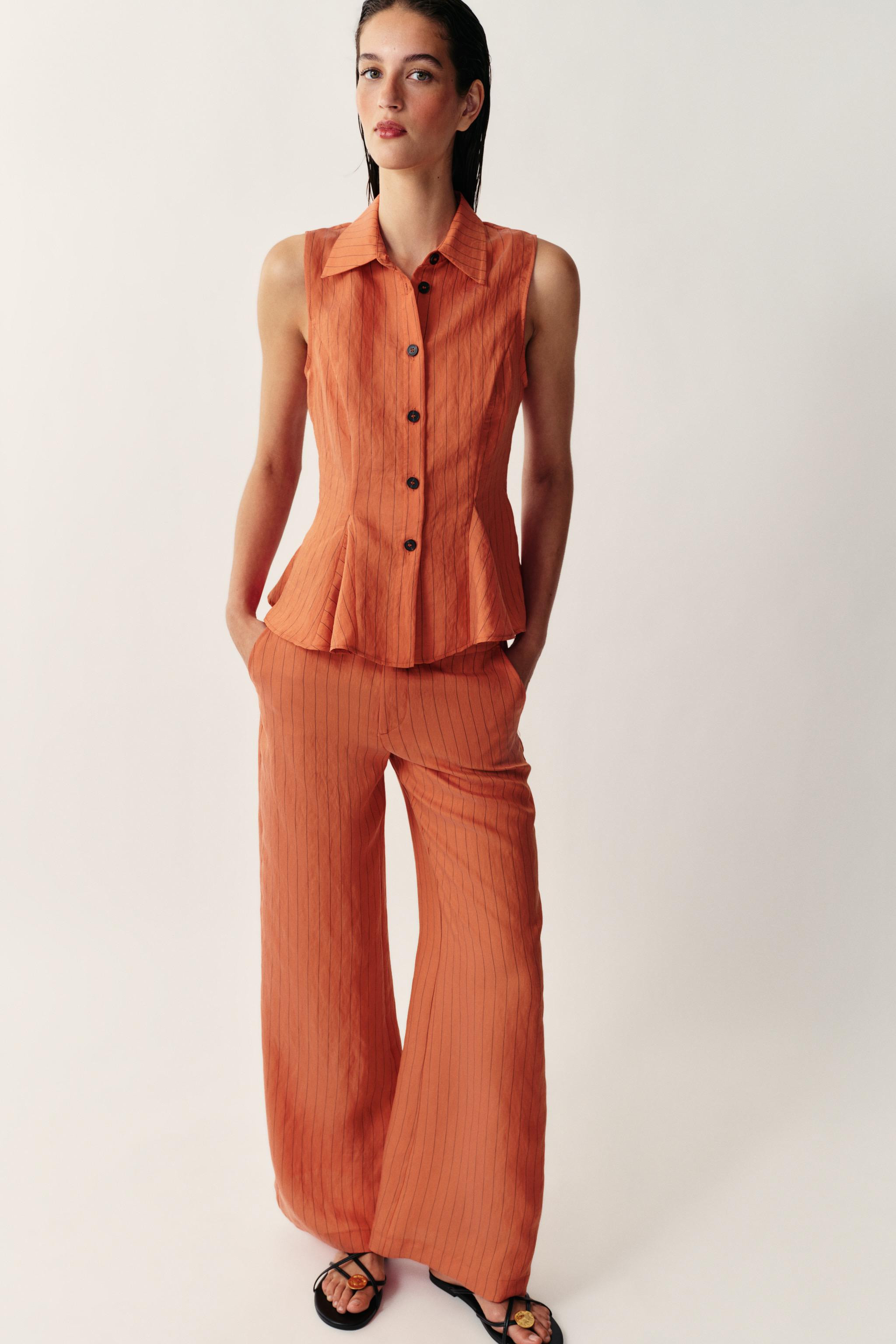 STRIPED PEPLUM VEST | Zara US