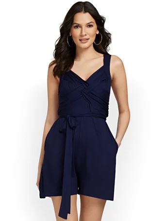 tie-waist goddess romper | New York & Company