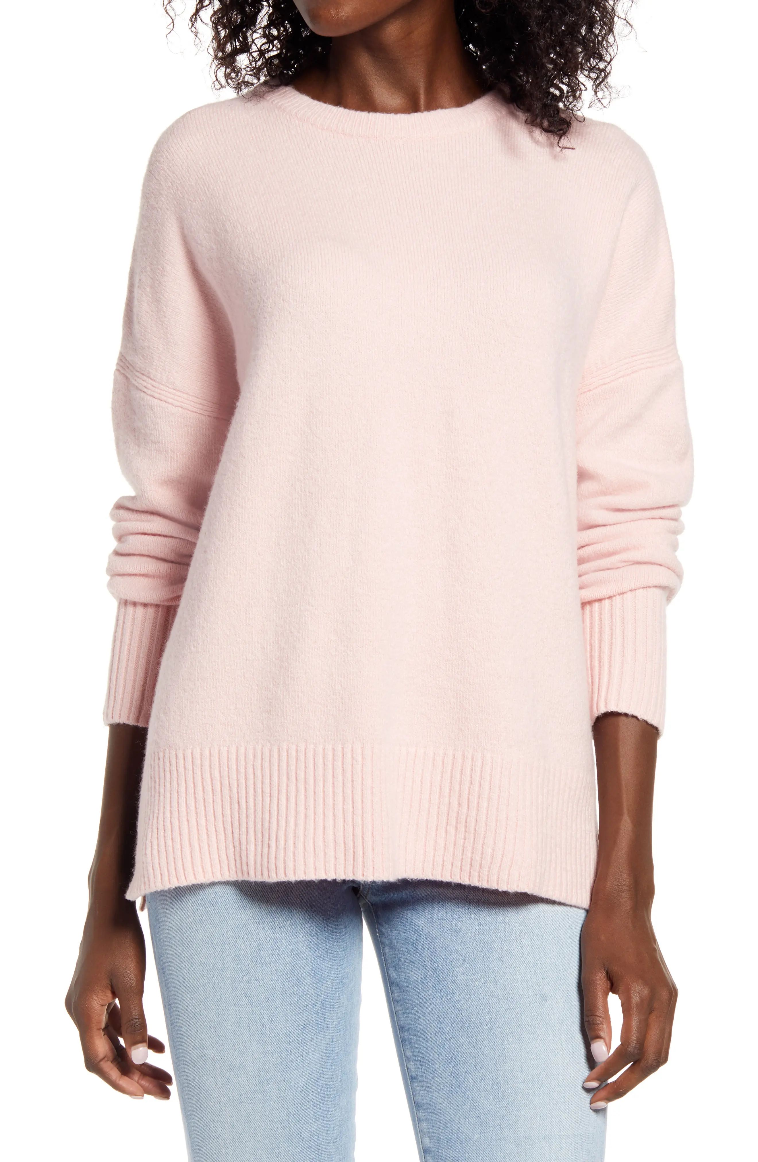 Women's Treasure & Bond Crewneck Pullover, Size XX-Large - Pink | Nordstrom