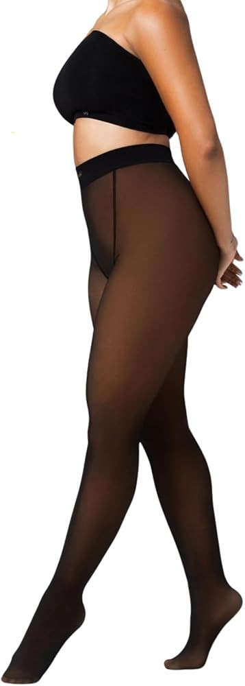 NOOSH TOAST Warm Fleece Tights | Sheer Look with Cozy Lined High-Waist Fit | Amazon (US)