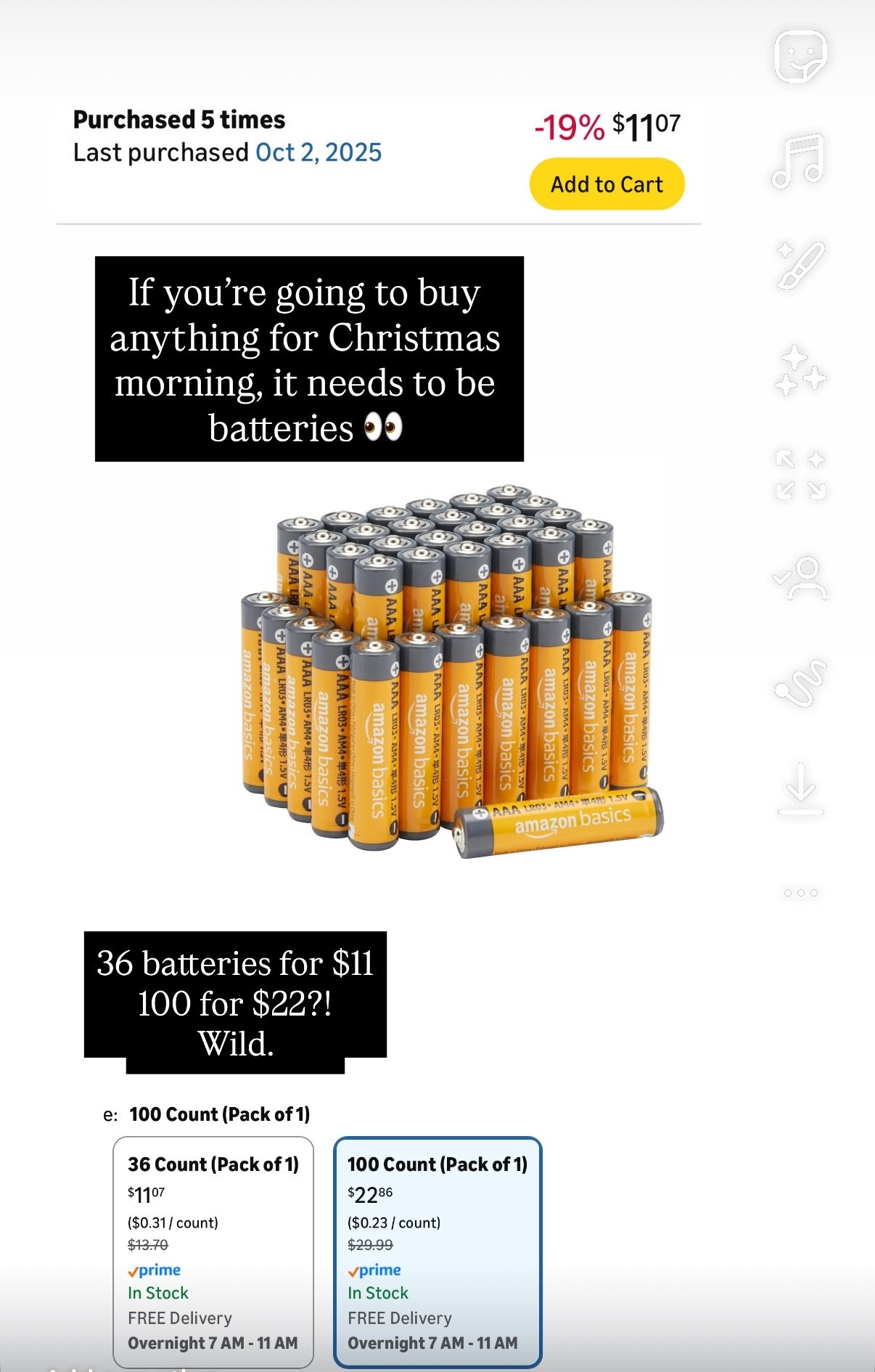 It’s the time to have thousands of batteries on hand! You don’t want to get caught without them Christmas morning!

#LTKHoliday #LTKGiftGuide