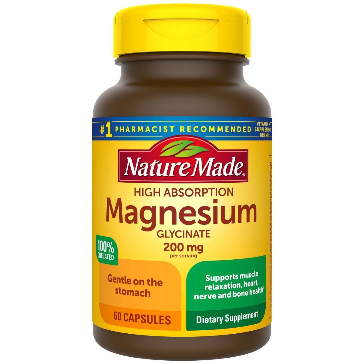 Nature Made High Absorption Magnesium Glycinate 200mg Supplement Capsules - 60ct | Target