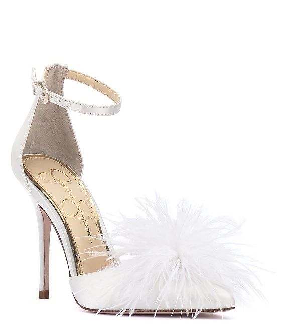 Jessica Simpson Wolistie Feather Ankle Strap Stiletto Dress Pumps | Dillard's | Dillard's