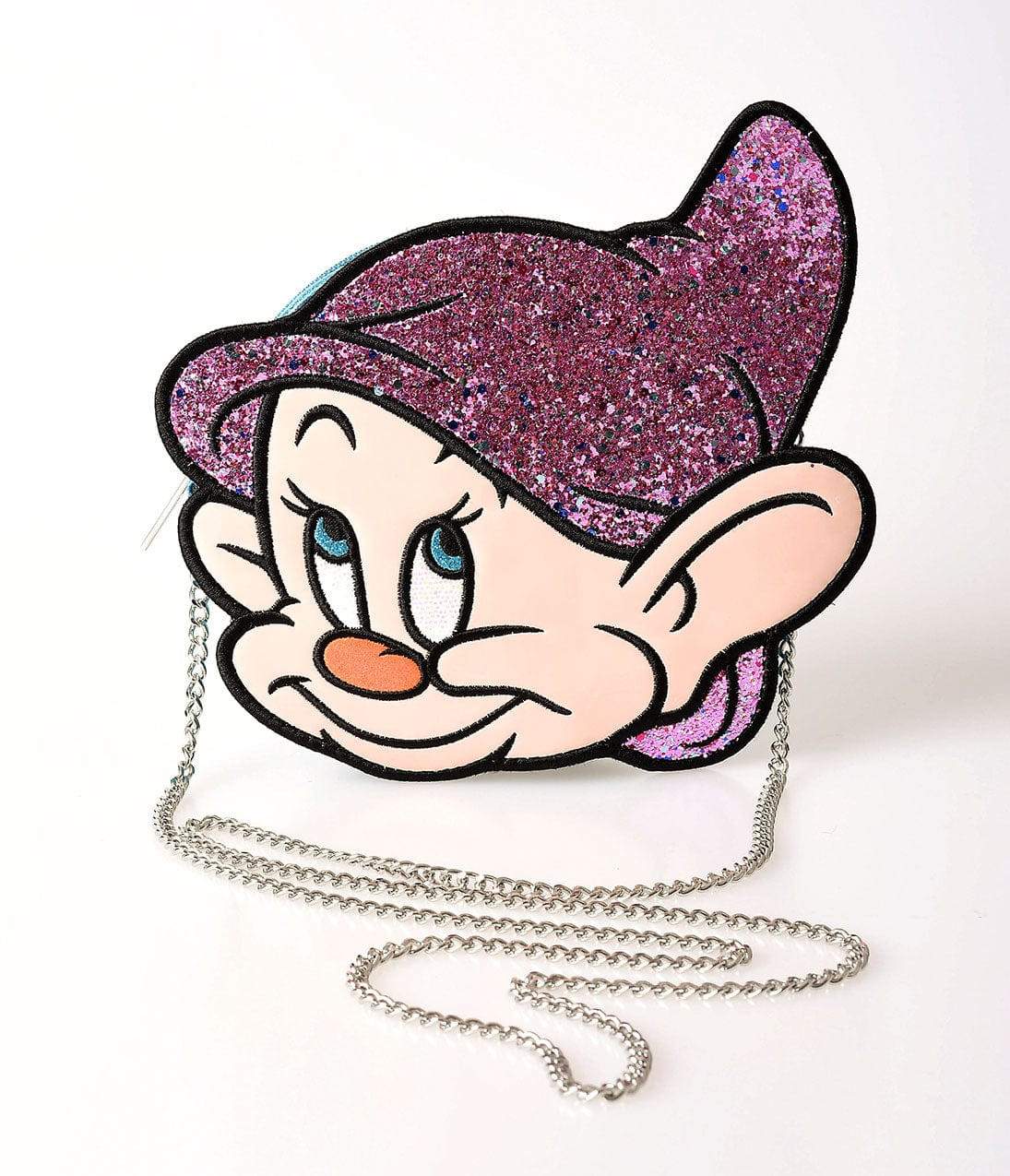 Danielle Nicole Purple & Turquoise Glitter Leatherette Dopey Crossbody Purse | UniqueVintage