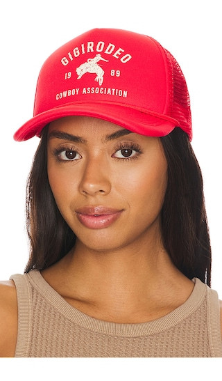 Gigi Pip Rodeo Trucker in Red. | Revolve Clothing (Global)