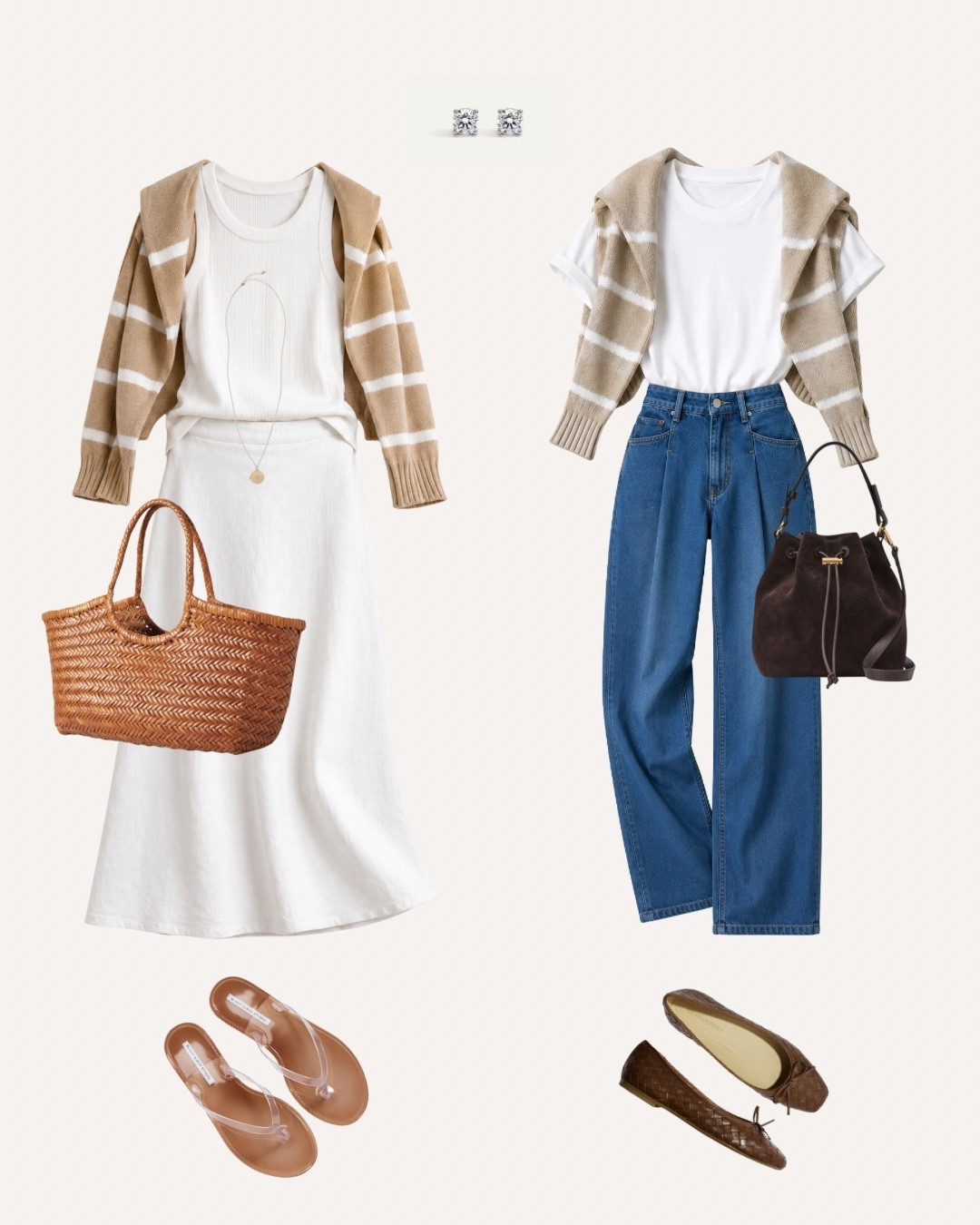 This is why I don’t believe in packing away half your wardrobe every September.

The striped sweater stays. The white basics stay. What changes is everything around them.

Today: a white skirt, woven tote, barely-there sandals.
Next month: denim, suede, ballet flats.

The smartest clothes don’t belong to a season. They earn their place across several.

#LTKStyle #SummerToFall #TransitionalStyle #CapsuleWardrobe #ClassicStyle #FallStyle #ElevatedCasual #TimelessStyle #WardrobeEssentials #EverydayStyle #NeutralStyle