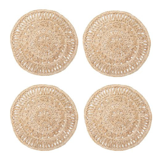 Caravan Circolo Abaca Round Placemats (Set of 4) | West Elm (US)