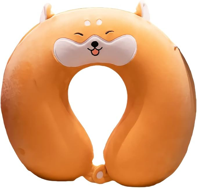 VICKYPOP Animal Neck Pillow Cute Cartoon Shiba Inu Memory Cotton Stuffed U-Shaped Travel Plush Pi... | Amazon (US)