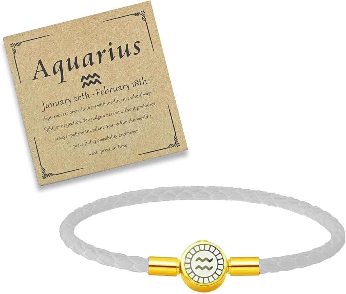 Zodiac Signs Spirit Bracelet 12 Constellation Bracelet 12 Color Leather Bracelets Zodiac Guardian... | Amazon (US)
