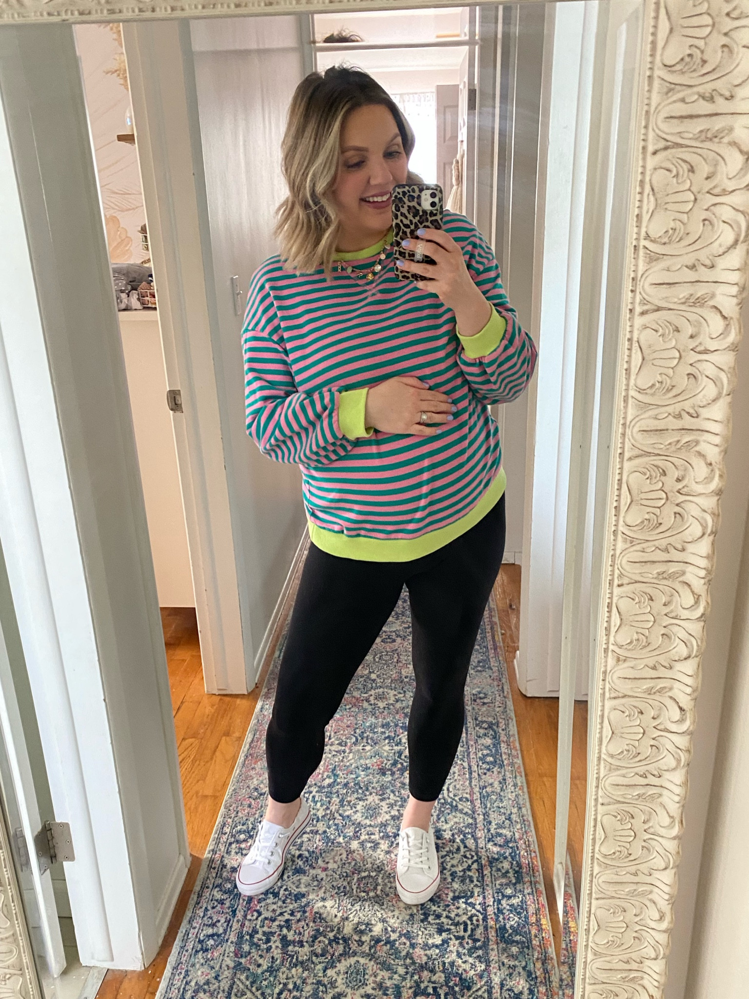 One thing about me, if I like something I’m gonna wear it over and over and over again. And this free people inspired pull over is one of those items! It comes in so many color options. Runs tts I’m wearing a large here and it still fits the bump! 




#LTKStyleTip #LTKBump #LTKFindsUnder50
