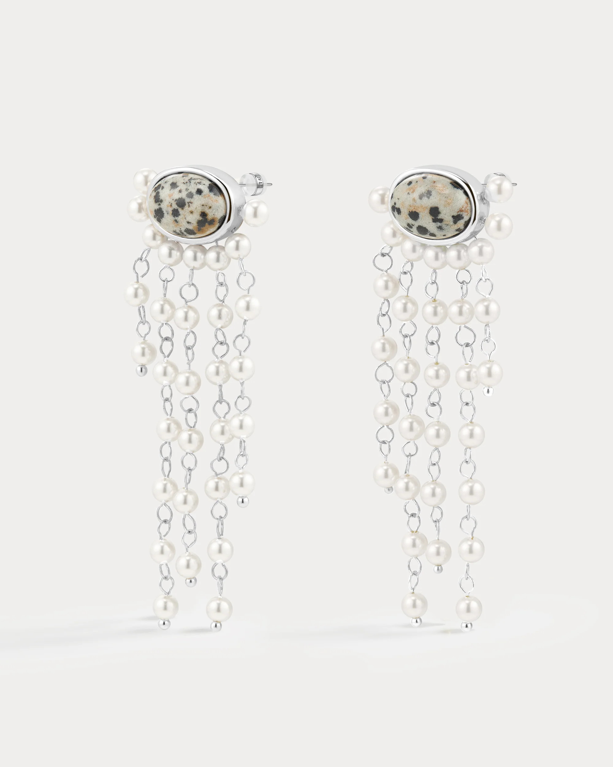 The Palma Pearl Studs- Silver | Luv Aj Inc.