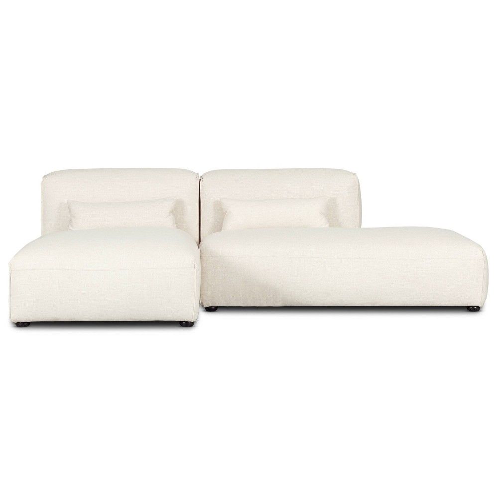 2pc Tourbino Right Armless Chaise Modular Sofas Mist White - Poly & Bark | Target