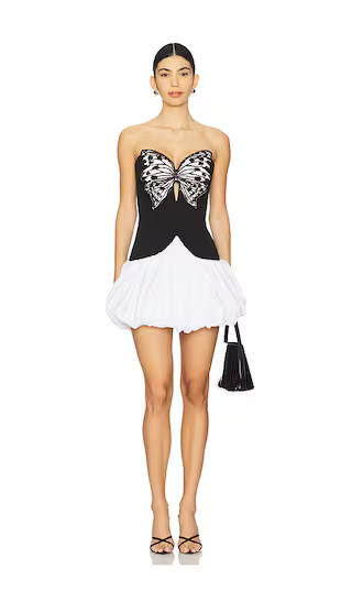 Butterfly Mini Dress in Black & Off White | Revolve Clothing (Global)
