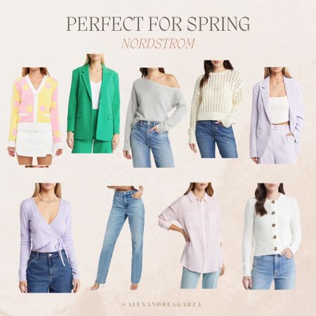 Nordstrom finds for spring! 

Sweater, jeans, denim, spring clothing, Nordstrom, blazer, florals, Alex Garza 