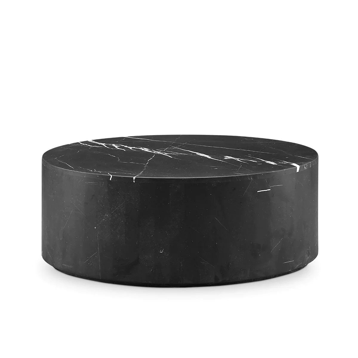 Black Marble Drum Coffee Table - Oval | France and Son