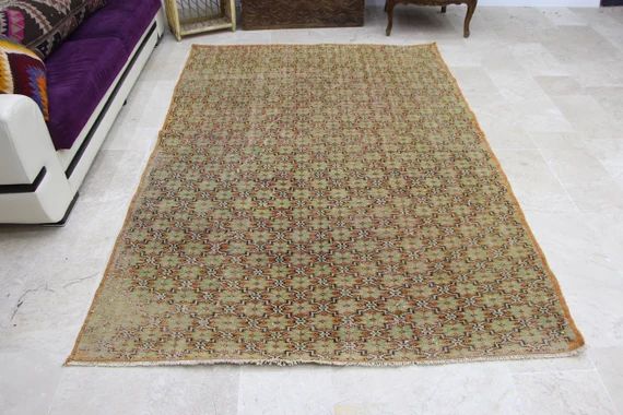 naturel wool turkish rug , vintage rug  5.9 x 8.9 ft Free Shipping turkey rug , boho decor rug , ... | Etsy (US)