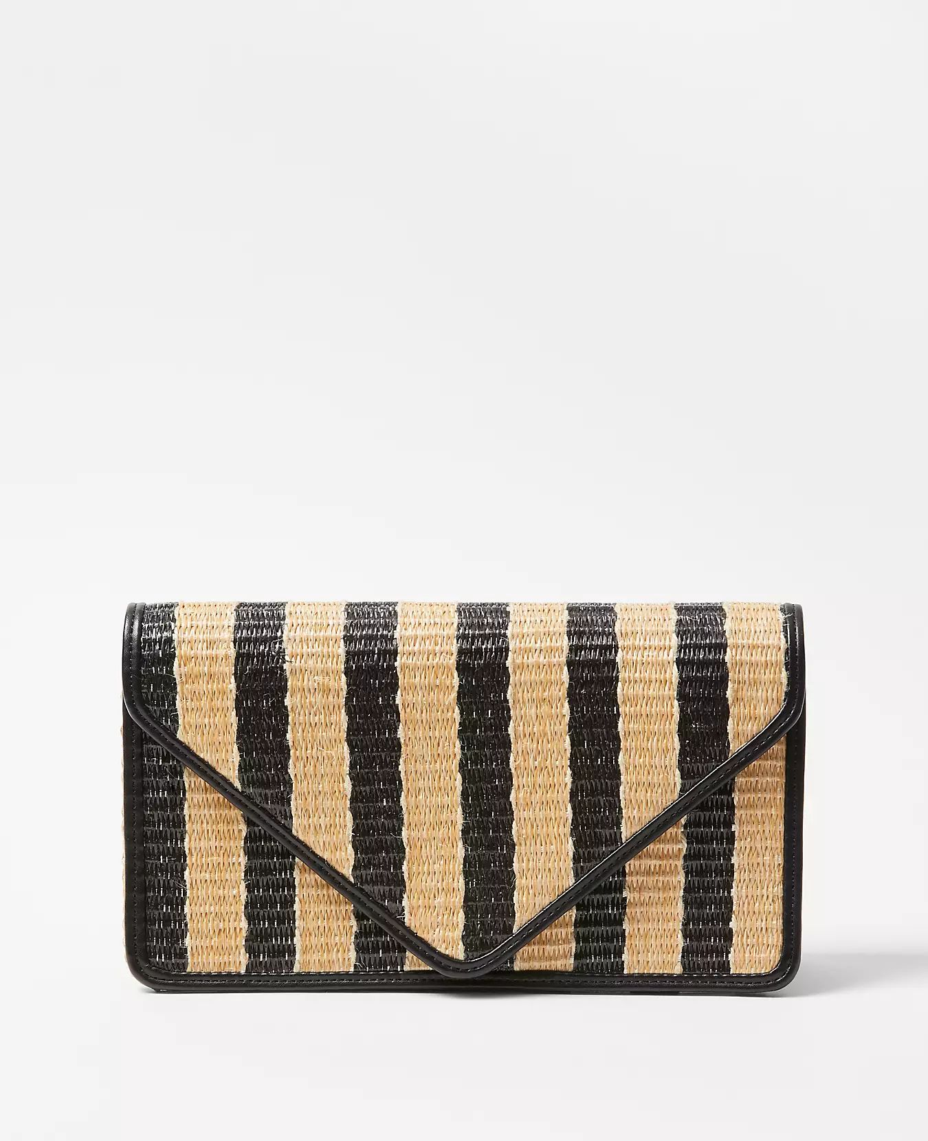 Striped Straw Envelope Clutch | Ann Taylor | Ann Taylor (US)