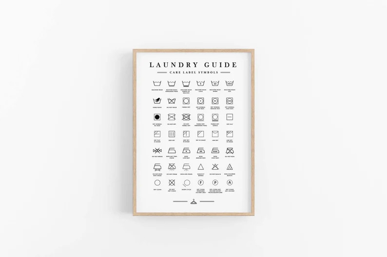 Laundry Print, Laundry Room Symbols, Laundry Printable Art, Care Label Guide, Laundry Room Wall D... | Etsy (US)