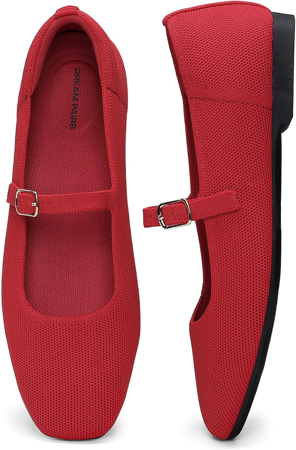 DREAM PAIRS Women's Mary Jane Square Toe Ballet Flats | Amazon (US)