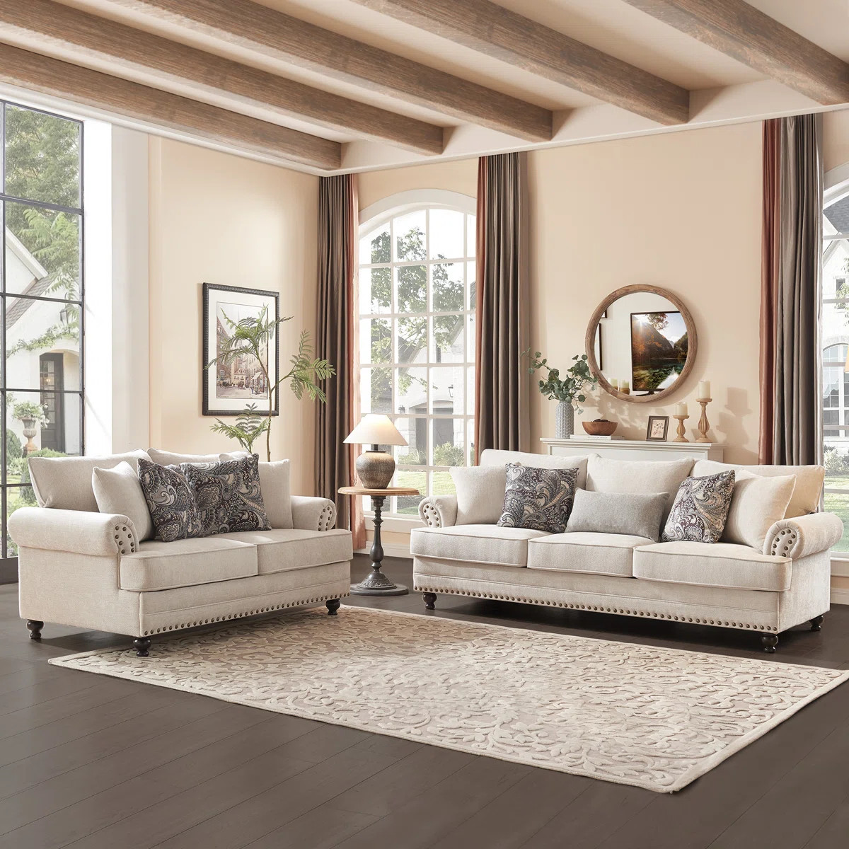 Estelle 2 Piece Living Room Set, Modern Farmhouse Loveseat & 3-Seat Sofa For Living Room, Include... | Wayfair North America