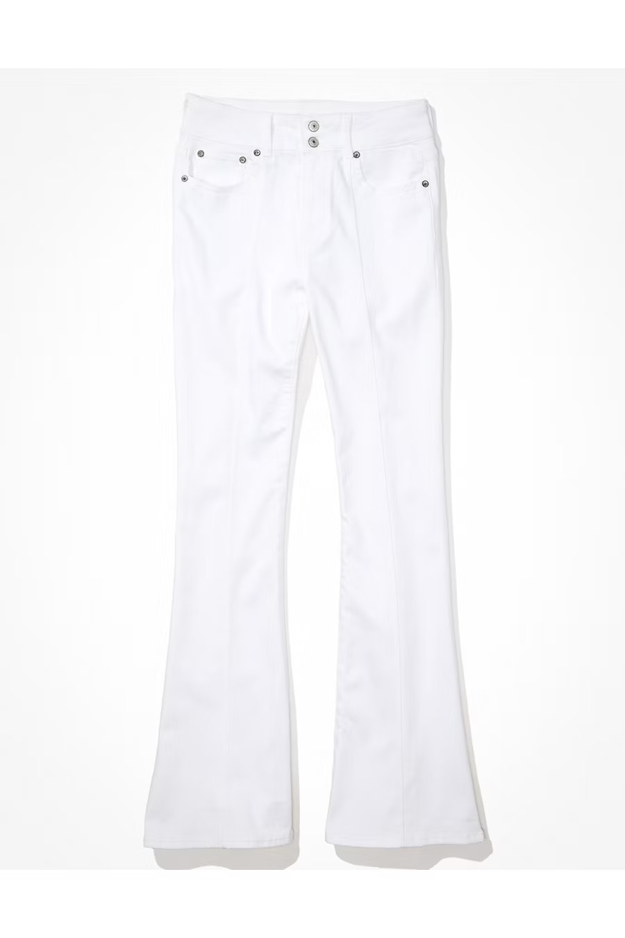 AE Next Level Super High-Waisted Flare Jean Women's White 0 Short | American Eagle Outfitters (US & CA)