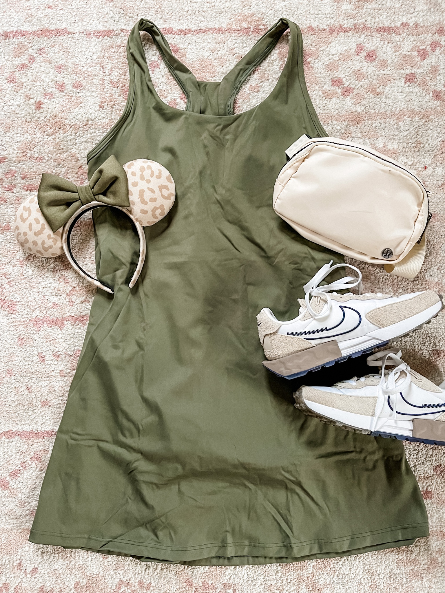 Disney outfit! animal kingdom, halara dress, lululemon everywhere belt bag, nike waffle sneakers, leopard print mickey ears


#LTKunder100 #LTKfit #LTKtravel