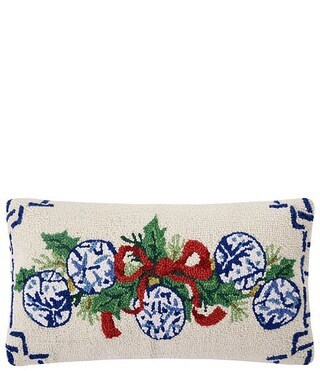 Chinoiserie Ornament Wool Hook Pillow | Dillard's