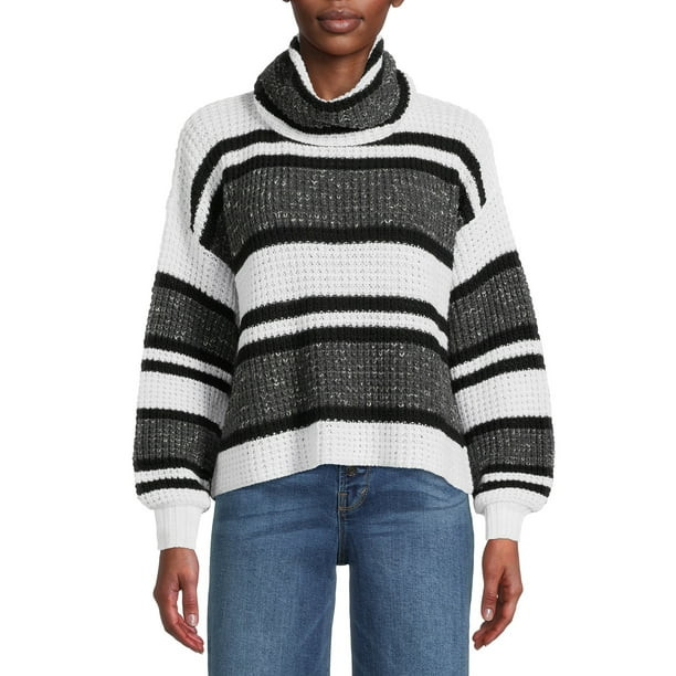 Time and Tru Women's Stripe Thermal Sweater | Walmart (US)