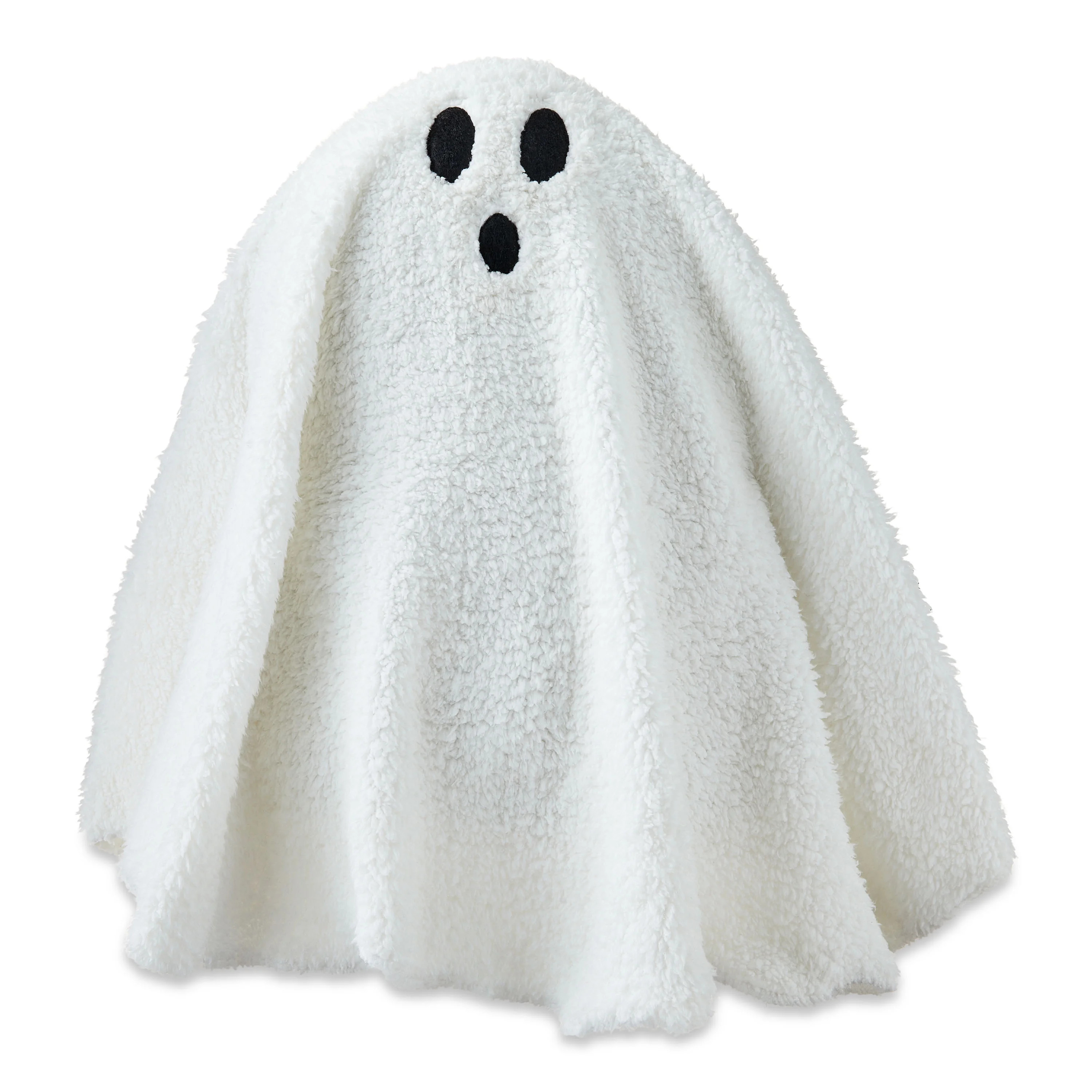 Ghost Sherpa Pillow, White, 17", Halloween by Way To Celebrate | Walmart (US)