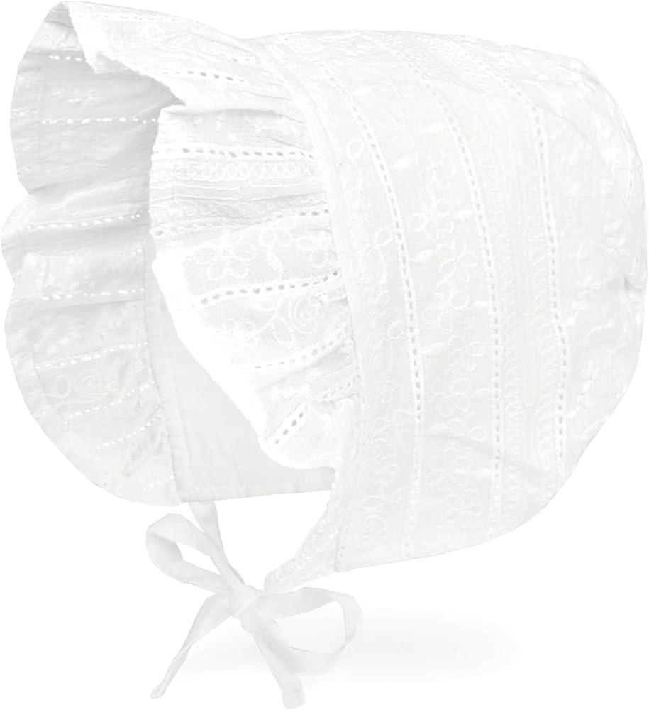 JELLYTREE Baby Hat Bonnet Toddler Girls Fashion Princess Ruffle Muslin Lining Cap Infant Lacy Bea... | Amazon (US)