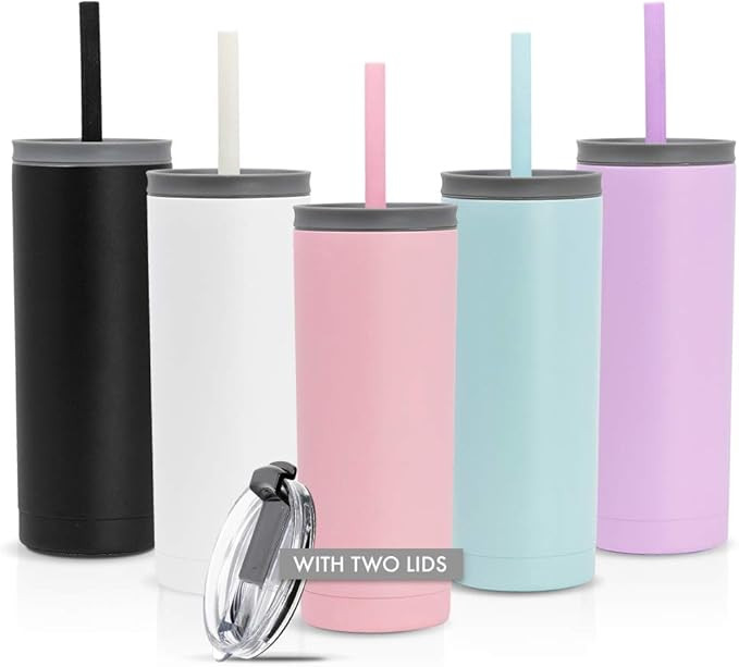 MIRA 20 oz Stainless Steel Vacuum Insulated Tumbler with Straw Lid & Flip Lid - Tumbler Cup for H... | Amazon (US)