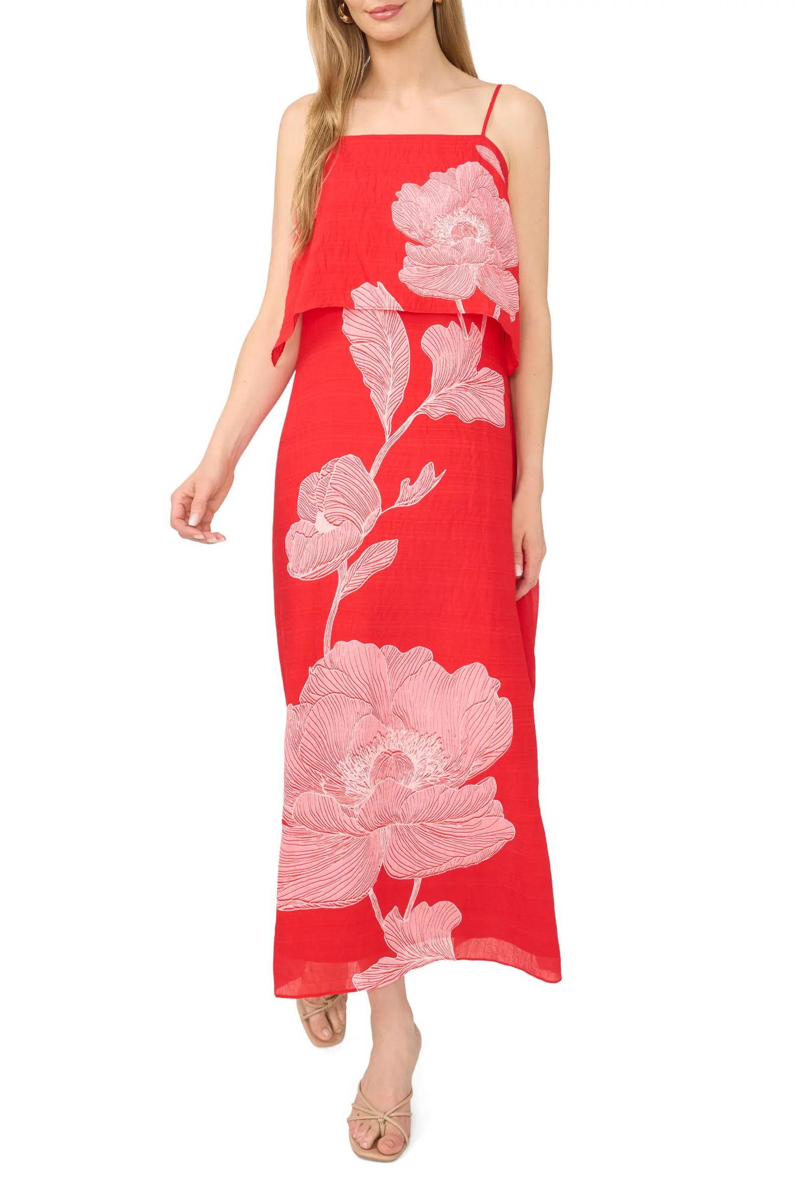 Floral Tiered Overlay Dress (Women) | Nordstrom | Nordstrom