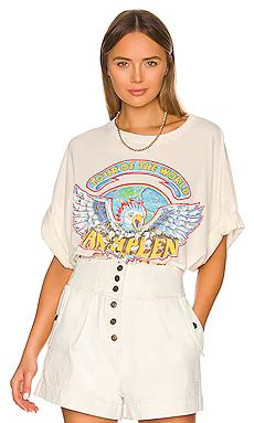 DAYDREAMER Van Halen Tour Of The World Tee in Stone Vintage from Revolve.com | Revolve Clothing (Global)