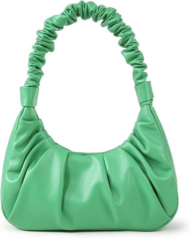Small Purse PU Vegan Leather Top-Handle Shoulder Bags Mini Hobo Handbags Pleated Ruched Trendy Pu... | Amazon (US)